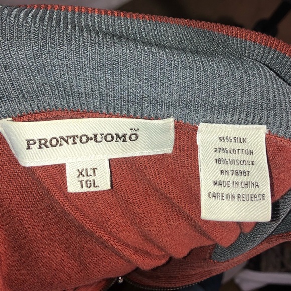 Men’s Pronto-Uomo Half Zip Sweater. - Picture 3 of 3